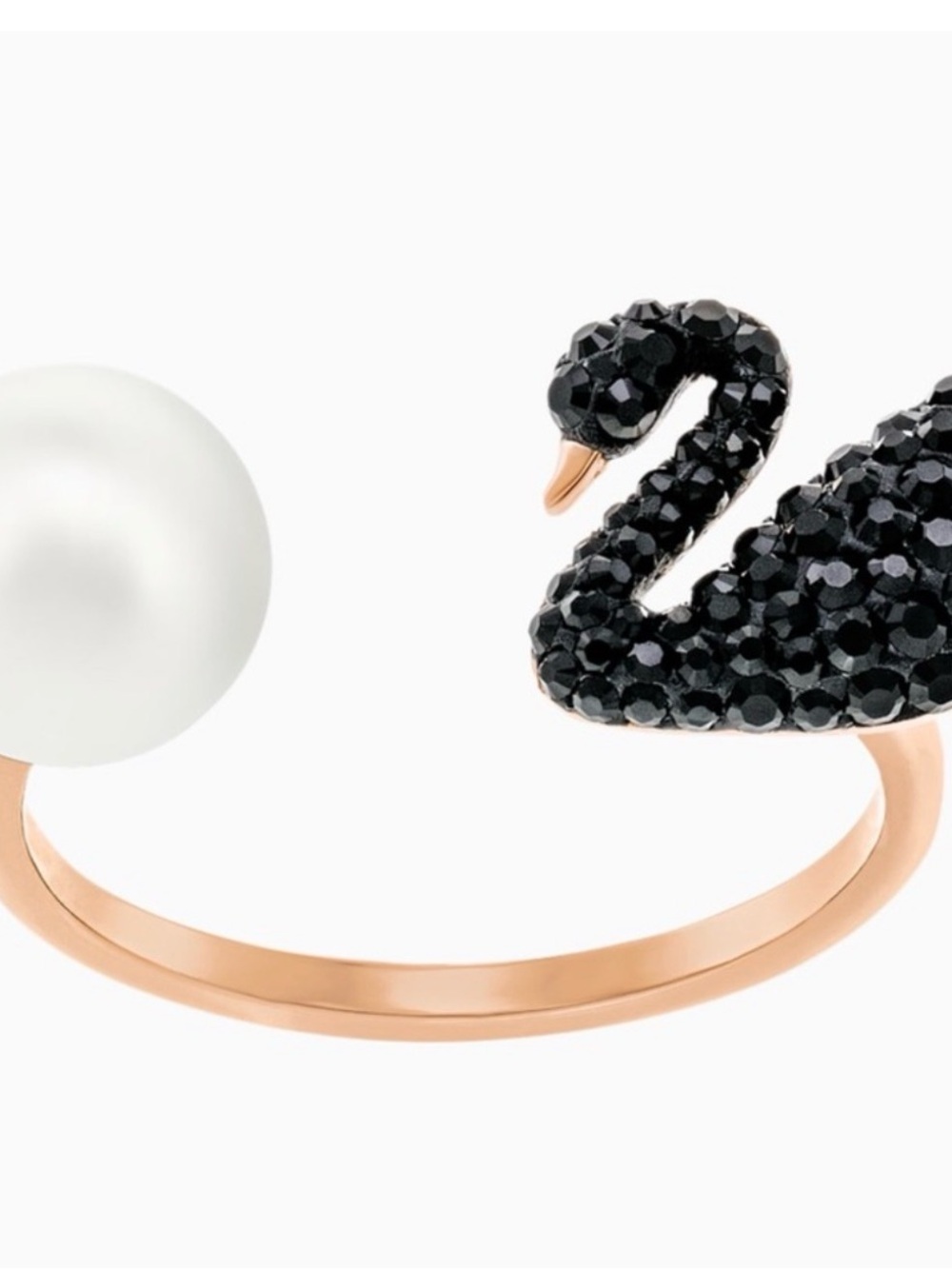 Swarovski Ring Iconic Swan Black Jet/ROSE Gold Stainless Steel
Crystal Black